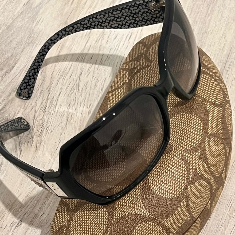 Coach Oversized Black Square Sunglasses w/ Signature Case *discounted shipping* - Picture 3 of 7